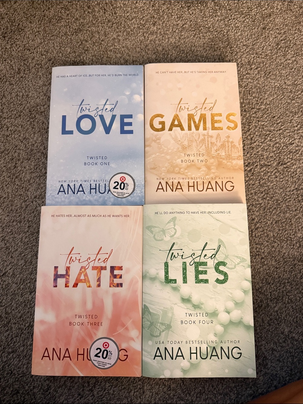 bloom Twisted Series Set - Blue, Gold, Pink, Green Covers